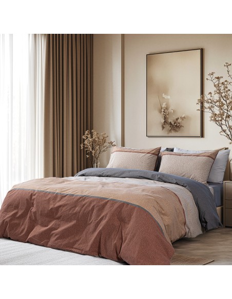 Beauty Home Σετ κουβερλί μονό Moments Αrt 12565 160x230 Καφέ