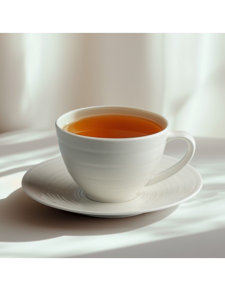 Beauty Home Φλυτζάνι πορσελάνης με πιατάκι Sensations Art 7704 250ml Λευκό