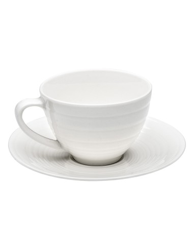 Beauty Home Φλυτζάνι πορσελάνης με πιατάκι Sensations Art 7704 250ml Λευκό