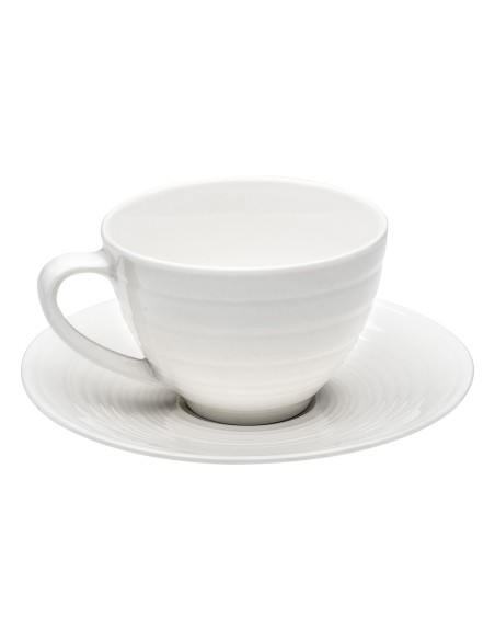 Beauty Home Φλυτζάνι πορσελάνης με πιατάκι Sensations Art 7704 250ml Λευκό