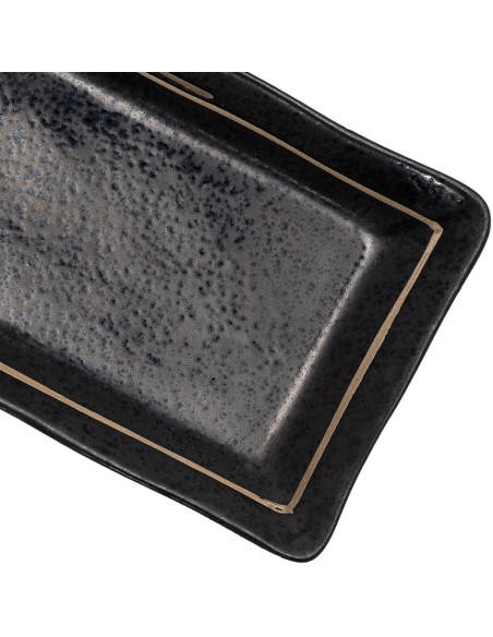 Beauty Home Πιατέλα πορσελάνης Gaia Αrt 7700-2 21x12 Μαύρο/Black