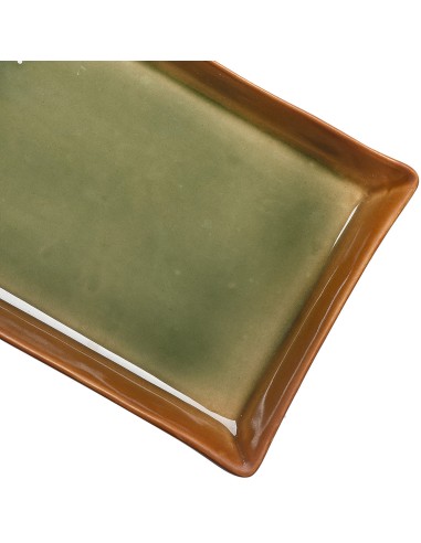 Beauty Home Πιατέλα πορσελάνης Gaia Αrt 7701-1 19x12 Πράσινη