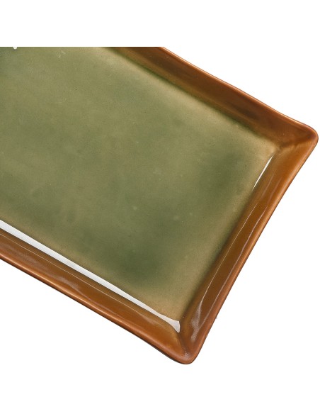 Beauty Home Πιατέλα πορσελάνης Gaia Αrt 7701-1 19x12 Πράσινη