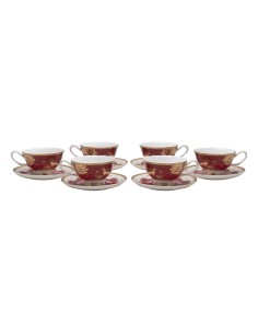 Beauty Home Σετ φλυτζάνια τσαγιού πορσελάνης 12τμχ Eternal Art 7716 Μπορντό