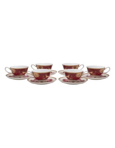 Beauty Home Σετ φλυτζάνια τσαγιού πορσελάνης 12τμχ Eternal Art 7716 Μπορντό