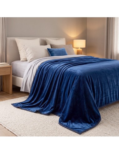 Beauty Home Κουβέρτα μονή Velora Art 12550 100% polyester super soft 550gsm 160x220 Μπλε