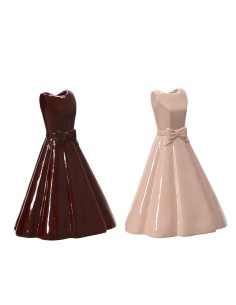 Beauty Home Διακοσμητικό Βάζο Φόρεμα με Φιόγκο Polyresin  16