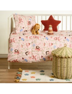 ΣΕΤ ΣΕΝΤΟΝΙΑ ΦΑΝΕΛΕΝΙΑ ΚΟΥΝΙΑΣ (Λ) NAIDA PINK (70X140+17) WINTER LINE ΒΑΒΥ