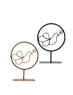 Beauty Home ΜΕΤΑΛΛΙΚΟ ΣΤΟΙΧΕΙΟ ΠΕΡΙΣΤΕΡΙ ΜΕ ΒΑΣΗ 38 cm  Μαύρο