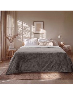 Beauty Home Κουβέρτα υπέρδιπλη διπλής όψεως Art 11601 Jacquard fleece 700gsm Fiesta Plus 220x240 Ανθρακί