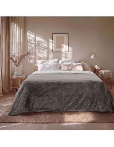 Beauty Home Κουβέρτα υπέρδιπλη διπλής όψεως Art 11601 Jacquard fleece 700gsm Fiesta Plus 220x240 Ανθρακί