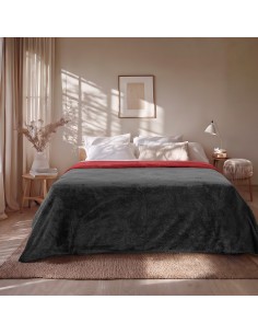 Beauty Home Κουβέρτα υπέρδιπλη διπλής όψεως Art 11601 Jacquard fleece 700gsm Fiesta Plus 220x240 Μαύρο