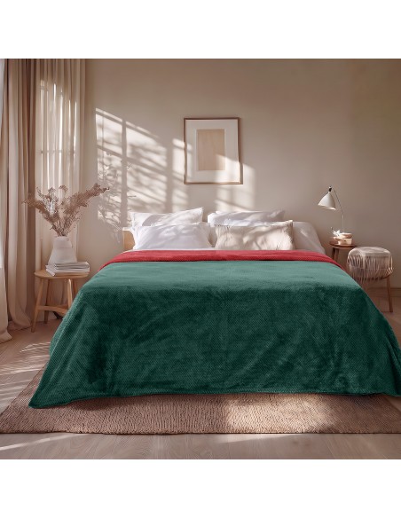 Beauty Home Κουβέρτα υπέρδιπλη διπλής όψεως Art 11601 Jacquard fleece 700gsm Fiesta Plus 220x240 Πράσινο