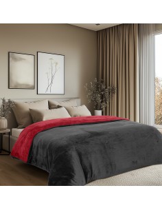 Beauty Home Παπλωματοθήκη υπέρδιπλη διπλής όψεως Art 11602 Jacquard fleece 700gsm Fiesta Plus 220x240 Μαύρο