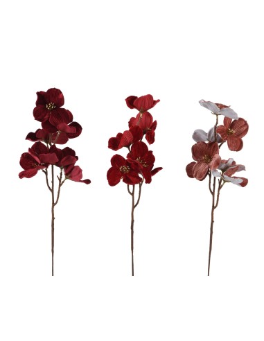 Beauty Home Διακοσμητικό Κλαδί Λουλούδι Βελούδινο  60 cm  Κόκκινο
