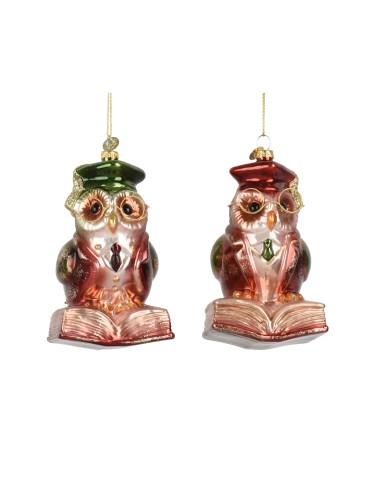 Beauty Home Στολίδι Κουκουβάγια Γυάλινη με Γυαλιά 13 cm  Πράσινο