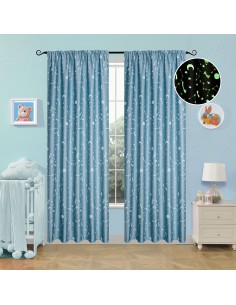 Κουρτίνα φωσφορίζουσα με τρέσα Art 6141 σιέλ  140x270 Σιέλ   Beauty Home