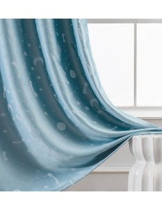 Κουρτίνα φωσφορίζουσα με τρέσα Art 6141 σιέλ  140x270 Σιέλ   Beauty Home 2