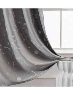 Κουρτίνα φωσφορίζουσα με τρέσα Art 6141 γκρι  140x270 Γκρι   Beauty Home 2