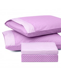 Ζεύγος μαξιλαροθήκες πουά JOY Art 1680 50x70 Μωβ   Beauty Home 2