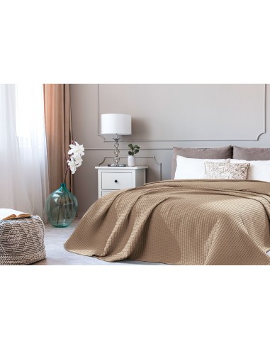 Πικέ κουβέρτα King size Waffle 240x260 Μπεζ   Beauty Home