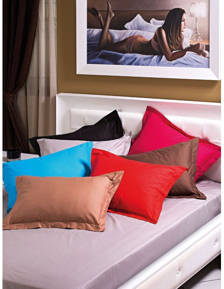 Κουβερλί υπέρδιπλο μονόχρωμο 100% Βαμβακοσατέν σε 9 αποχρώσεις Art 1380  220x240  Μωβ Beauty Home