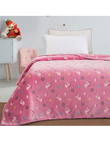 Κουβέρτα μονή φωσφορίζουσα Art 6093  160x220 Ροζ