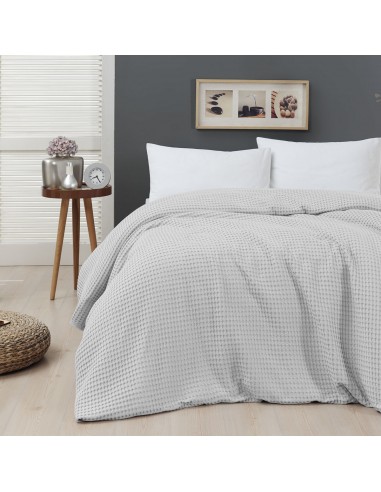 Πικέ μονή waffle Art 1990 Silver  170x240 Γκρι