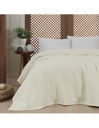 Πικέ μονή waffle Art 1990 Cream  170x240 Εκρού