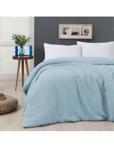 Πικέ μονή waffle Art 1990 L. Blue  170x240 Γαλάζιο