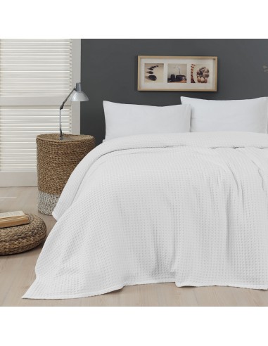 Πικέ υπέρδιπλη waffle Art 1990 White  230x240 Λευκό