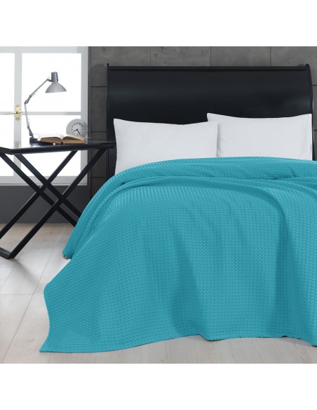 Πικέ υπέρδιπλη waffle Art 1990 Turquoise  230x240 Τυρκουάζ
